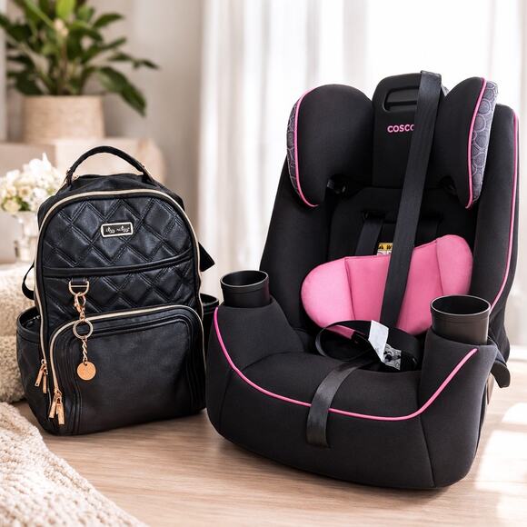 Itzy Ritzy Handbags - Itzy Ritzy Boss Diaper Bag Backpack Black Quilted Vegan Leather